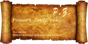 Possert Zakária névjegykártya